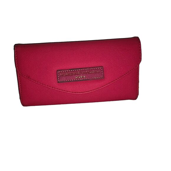 Adrienne Vittadini Hot Pink Trifold Wallet Designer Clutch Purse Accessory - Picture 11 of 11